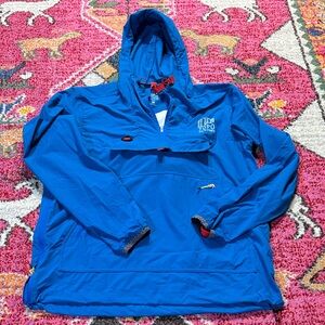 Topo Designs Vibrant Blue Jacket with Red Accents